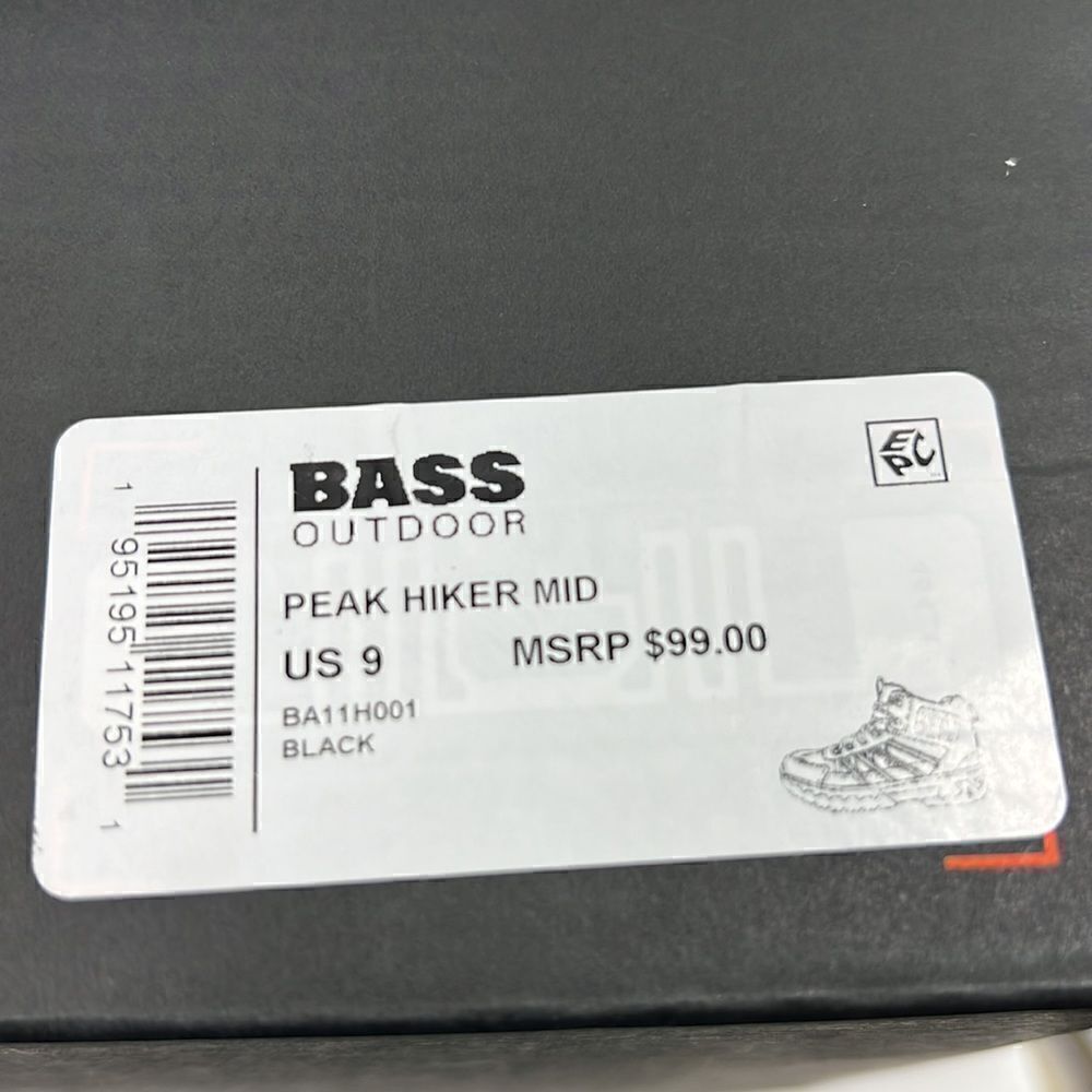 GH Bass Outdoor Peak Hiker 2 Mid Boot- Black- Size 9 - NIB - Picture 7 of 7